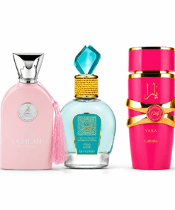 Oud Set for Her | Delilah Pour Femme, Thameen Musk So Poudree & Yara Candy